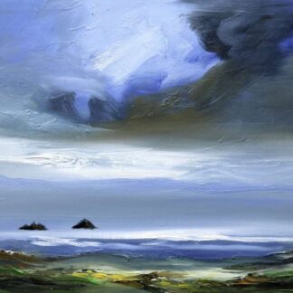 Painting of Skellig Michael, County Kerry by Irish artist. Paintings for sale Kerry landscape by Irish artists